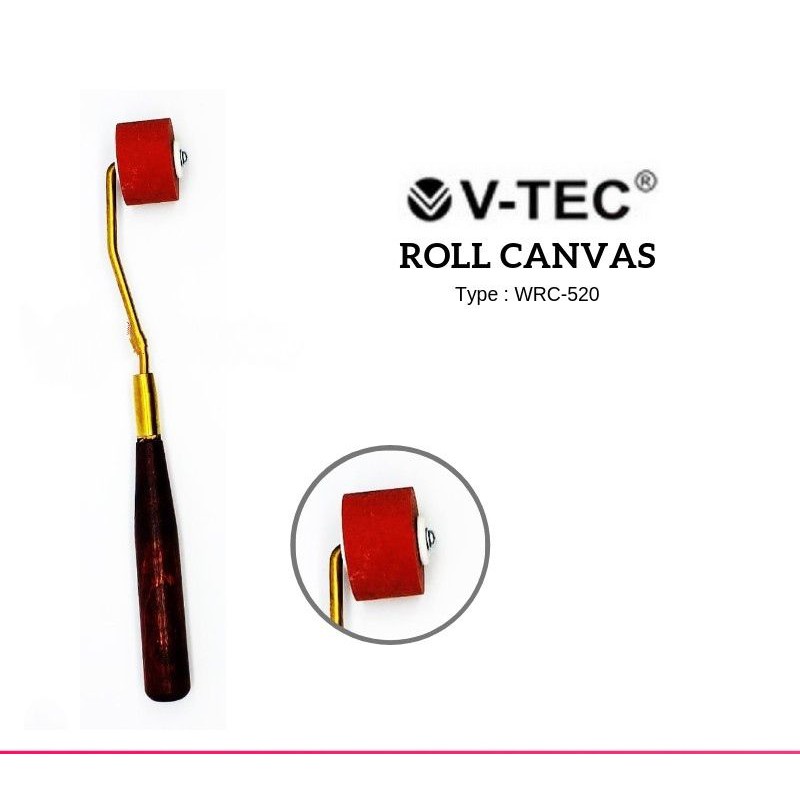 

Rubber Roller 2CM WRC-520 (Wood Handle) - Roll Canvas Besi - Roller Brush