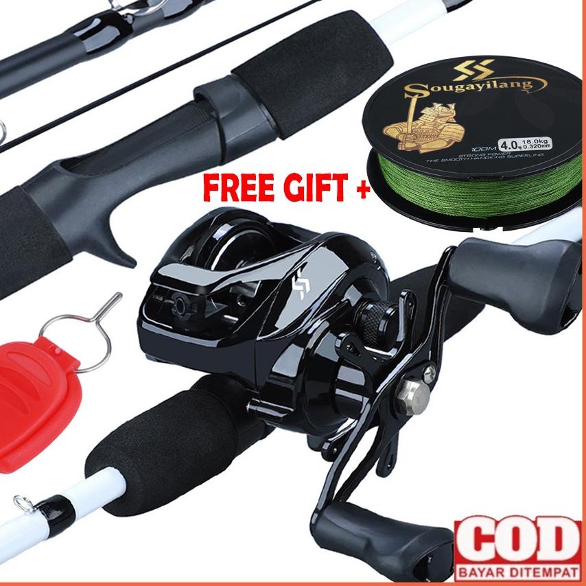 Paling Laris YUDO Set Pancing 2/3 Bagian Joran Pancing 5.2:1 12BB Reel Pancing Fishing Combo 100% Aw