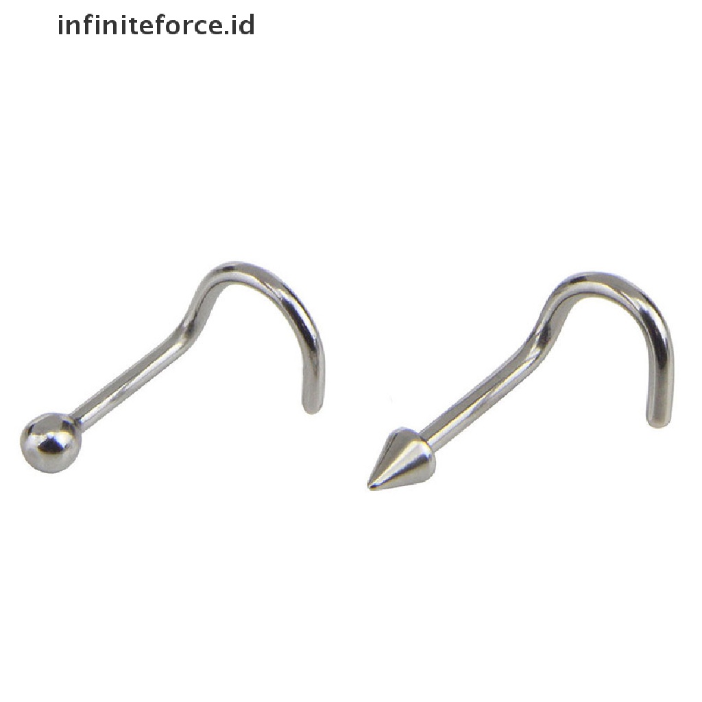 22pcs / Set Cincin Hoop Tindik Tubuh Hidung Bahan Stainless Steel