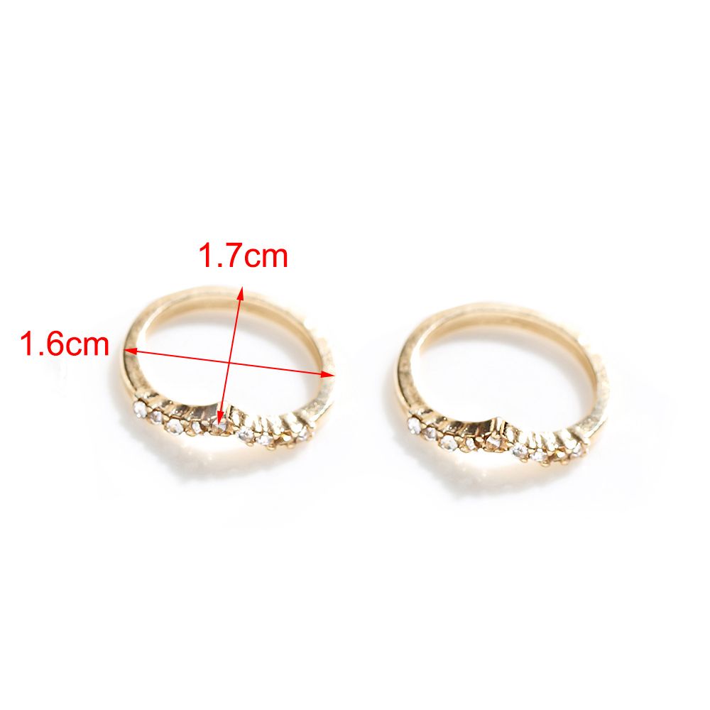 Cincin Rantai Berlian Bentuk V Warna Emas Untuk Wanita