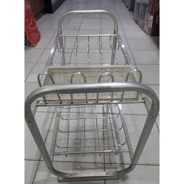 Sale Rak Piring Kecil Dapur Aluminium 2 Susun