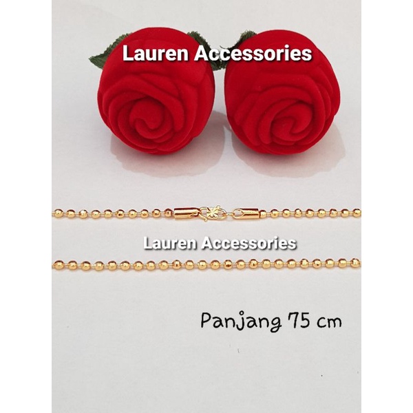 Kalung Dewasa Panjang 75cm Motif Biji Lada / Merica Perhiasan Imitasi Lapis Emas Kuning KL 2406