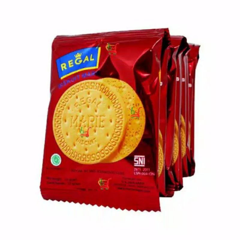 

Regal Biscuit Marie Renceng Renteng (Isi 10pc @12gr)