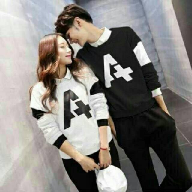 sweater couple lengan panjang 4 WARNA tebal murah switer kapelan kapel pasangan sweater murah tebal