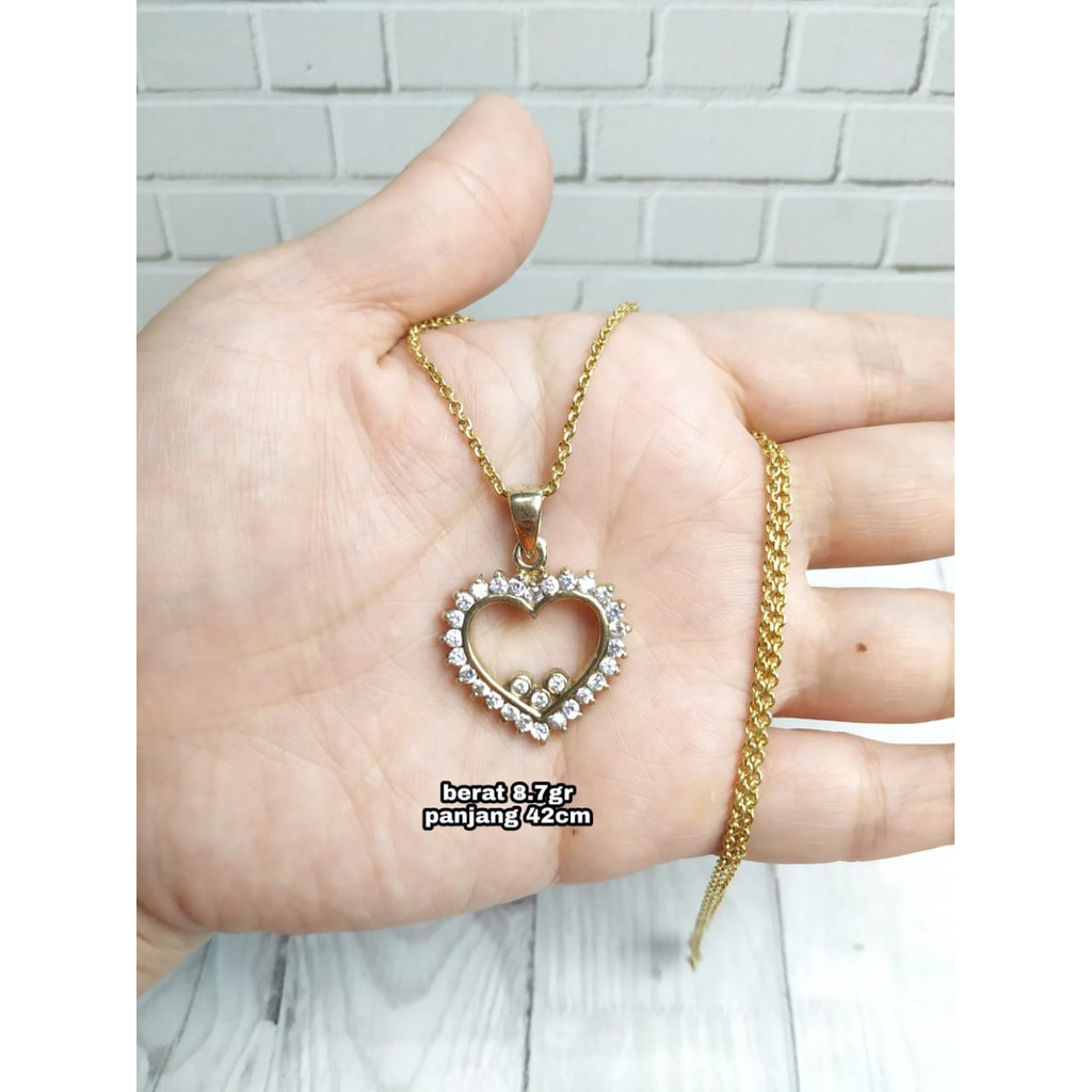 KALUNG LIONTIN FULL MATA GOLD PERAK ASLI S925 KODE CD079