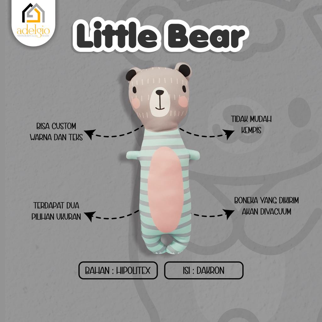 Boneka Guling Little Bear Stuffed Animal Mainan Bayi Anak Dewasa Pillow Doll Custom Nama Kado Gift Hadiah Birthday