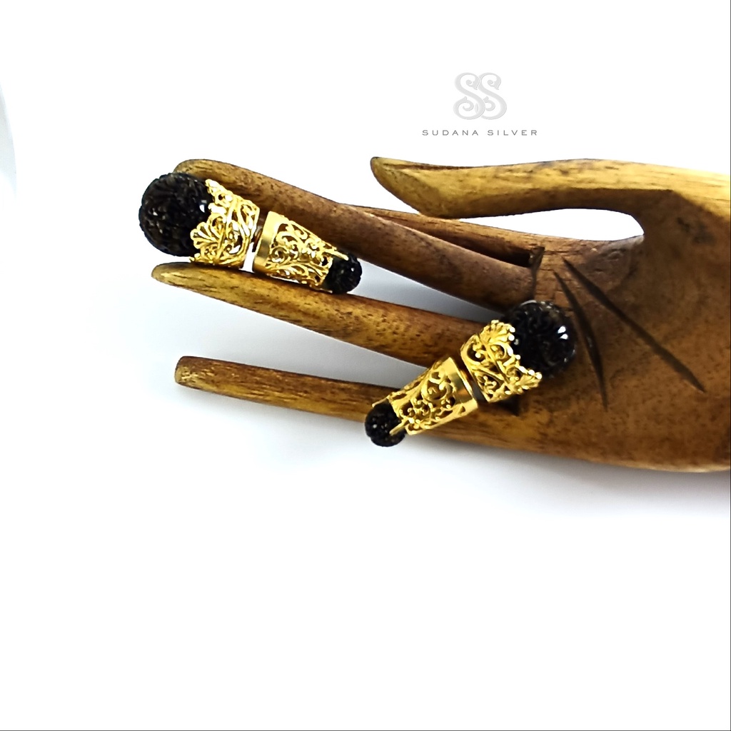 Anting Subeng Perak Magada Gold Plated Handcarving Bali