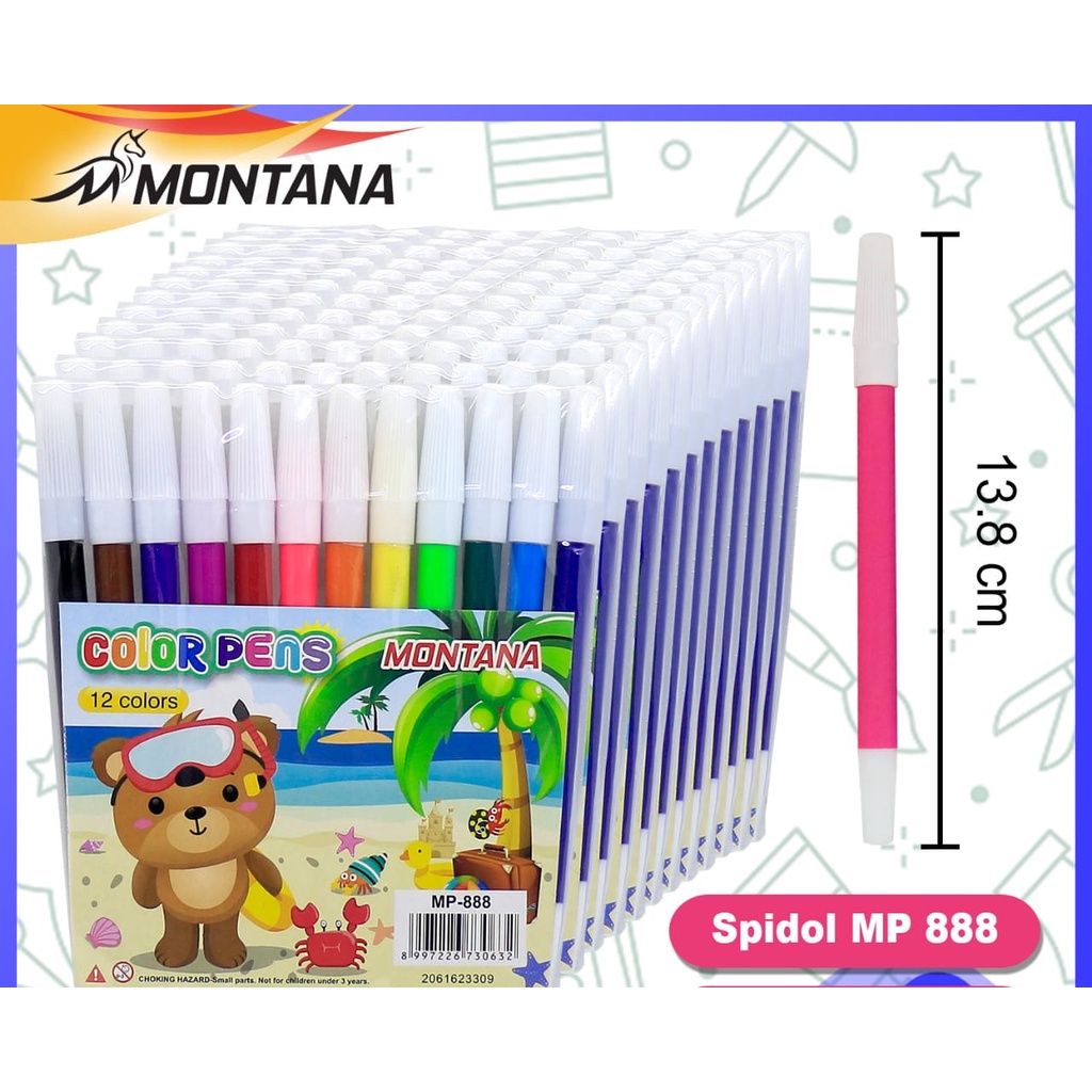 

Spidol Montana 12 warna Mp-888
