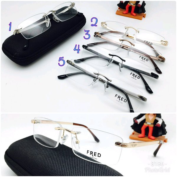 Frame kacamata pria cowok wanita cewek Fred bor super premium