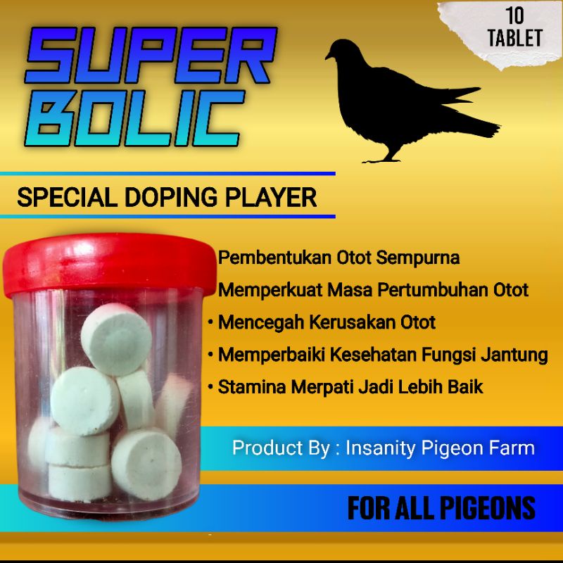 super bolic vitamin doping merpati doping player merpati kolong isi 10 tablet