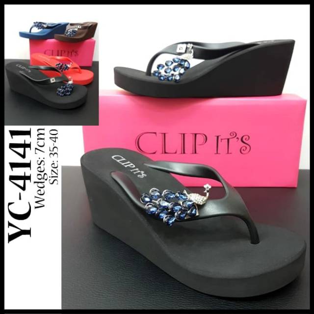 Sandal clip's wedges 7 cm .