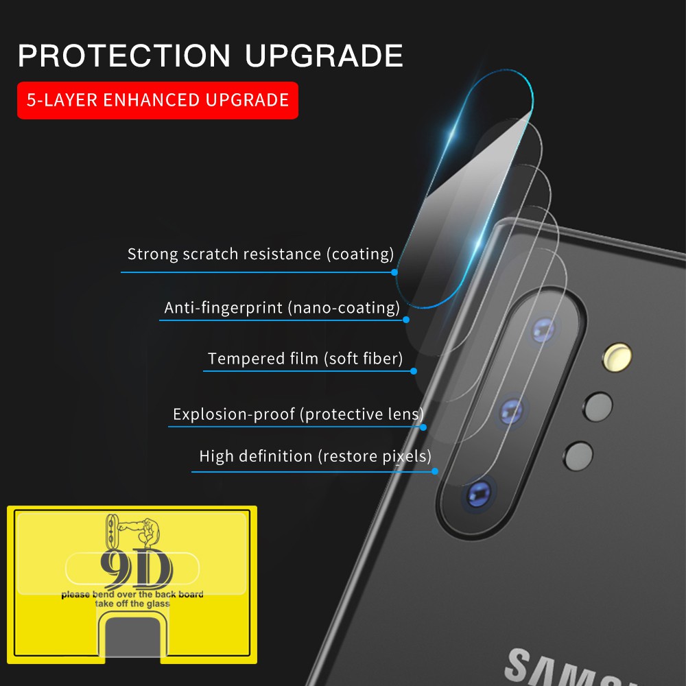 Film pelindung lensa belakang Samsung Galaxy S10 P S8 S9 Plus Note 8 9 10 20 Tempered Glass Rear Camera Lens Protector Film