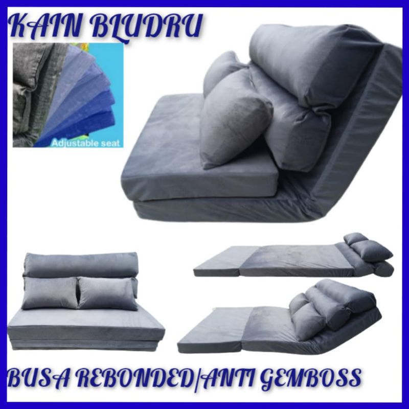 Jual Sofa Lesehan Sofa Lipat Kursi Lantai Kursi Lipat Sofa Bed Kain Bludru Reclining