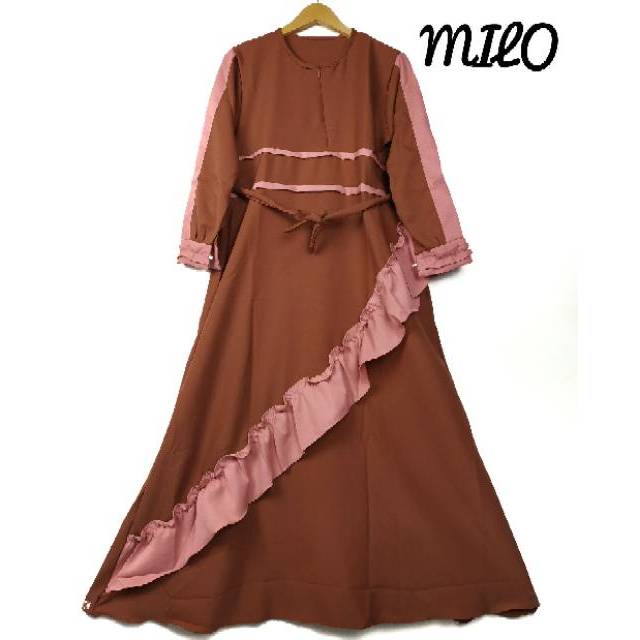 gamis wollycrepe polos diagonal pitaloka baju wanita busana remaja muslim syari