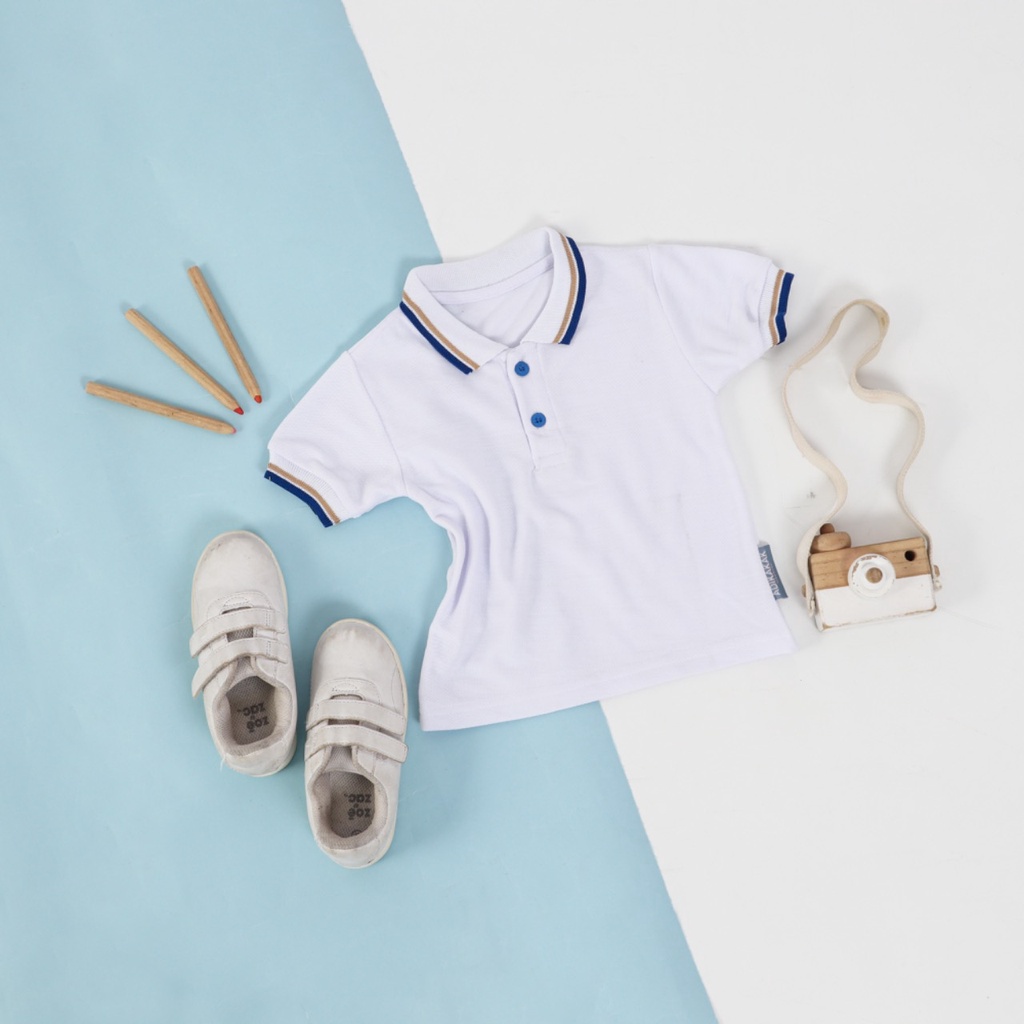 (Adikakak) BAJU ANAK POLO PUTIH 1-4TAHUN -- - BAJU POLO ANAK - KAOS POLOS - POLO ANAK POLOS
