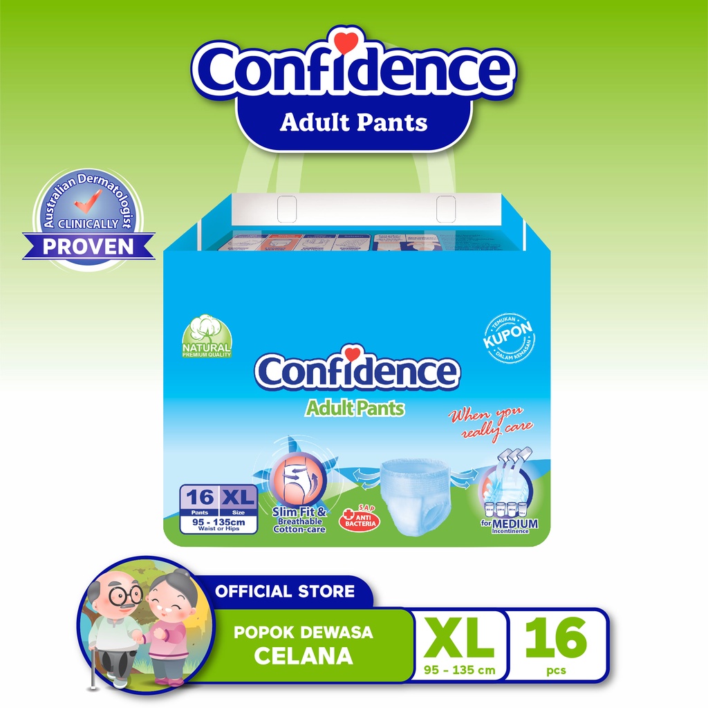 Promo Harga Confidence Adult Diapers Pants XL16 16 pcs - Shopee