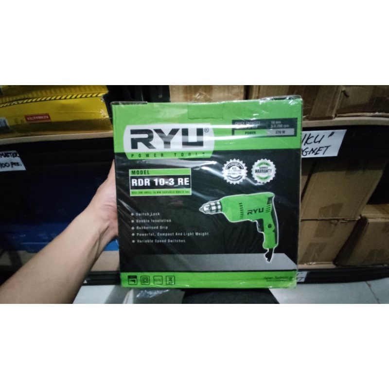 RYU Mesin Bor Tangan Listrik 10MM RDR 10-3 RE electric drill 10 mm ORIGINAL