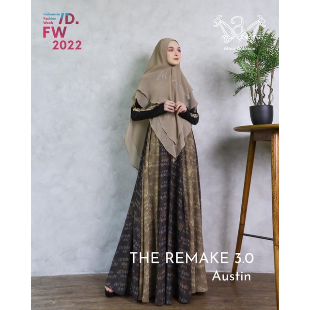 (Maia Andrean) GAMIS SYARI TERBARU / DRESS SET PRINTING  " The remake 3.0 SET " by Maia andrean