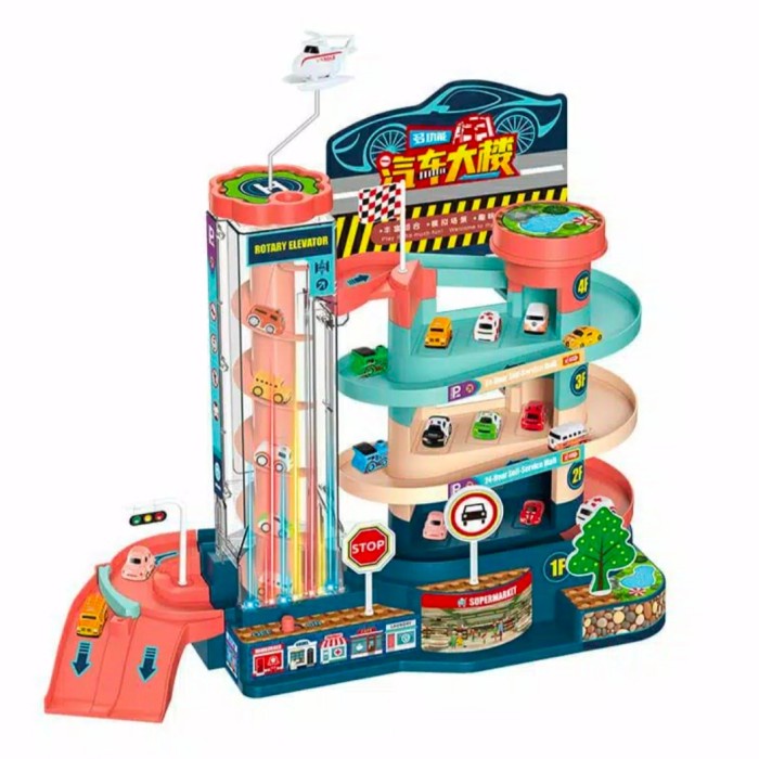 MAINAN & HOBI DIECAST MAINAN ANAK DIY SIMULASI PARKIR LIFT GEDUNG MALL