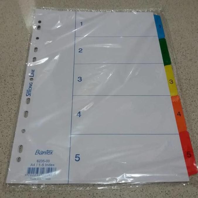 

BEST SELLER Divider A4 5 Warna Bantex 6235-00 / Pembatas Kertas Bantex 6235 TERJAMIN