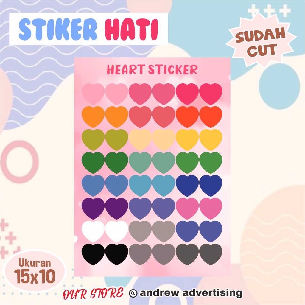 STIKER LOVE STIKER HATI CUTTING GLOSSY