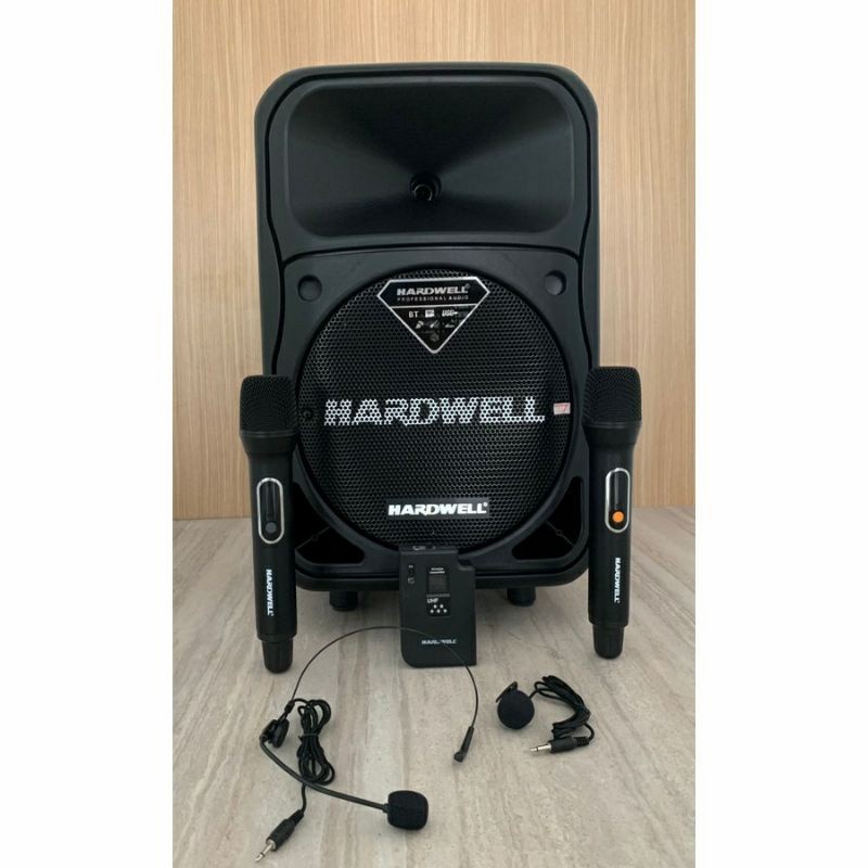 Speaker Portable Aktif HARDWELL POWERFUL 10PRO 10 Inch Bluetooth Wireless Meeting Original