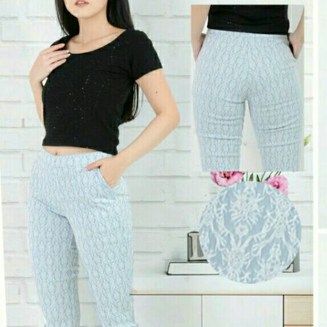 Celana panjang Brokat Stretch Slim Fit