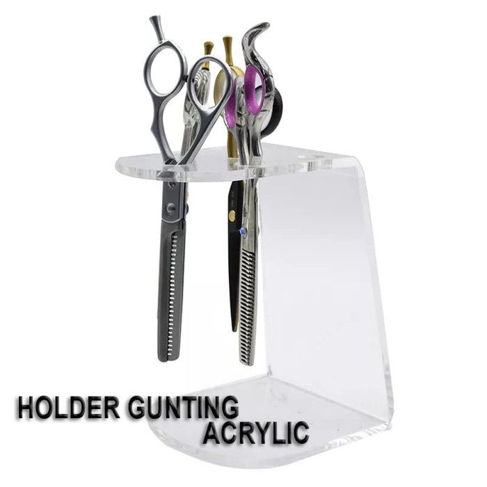 Holder Gunting Acrylic - Stand Penyimpanan Gunting 6 Lubang Akrilik