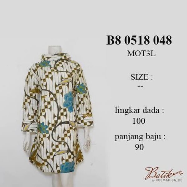 TUNIK SOLO B80518048 . DRES BATIK MURAH . FASHION BATIK WANITA MODERN ON SALE