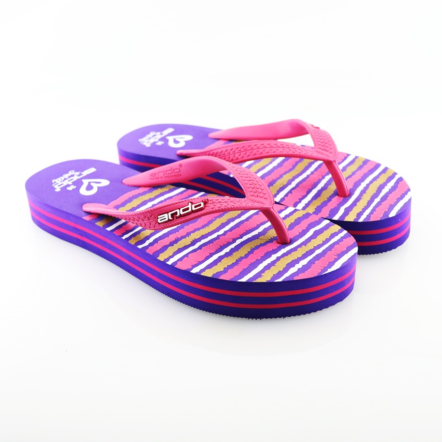 Ando KPOP 02 Fusia Ungu - Sandal Wedges Wanita Terbaru 2022