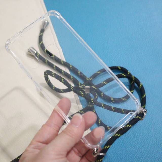 YKCS 0488 infinix hot 8 10 zero 8 zero8 LANYARD CASE SLING ANTI CRACK bening clear acrylic