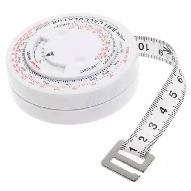 BMI Body Mass Index Chart / Calculator Retractable Tape 150cm Meteran