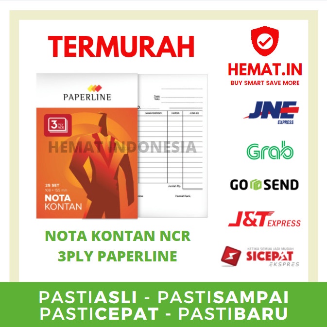 

NOTA KONTAN 3 PLY NOTA NCR PAPERLINE 2PLY BESAR BUKU NOTA RANGKAP 3