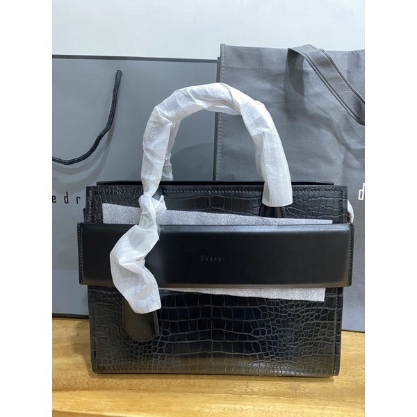 PEDRO Croc-Effect Top Handle Bag