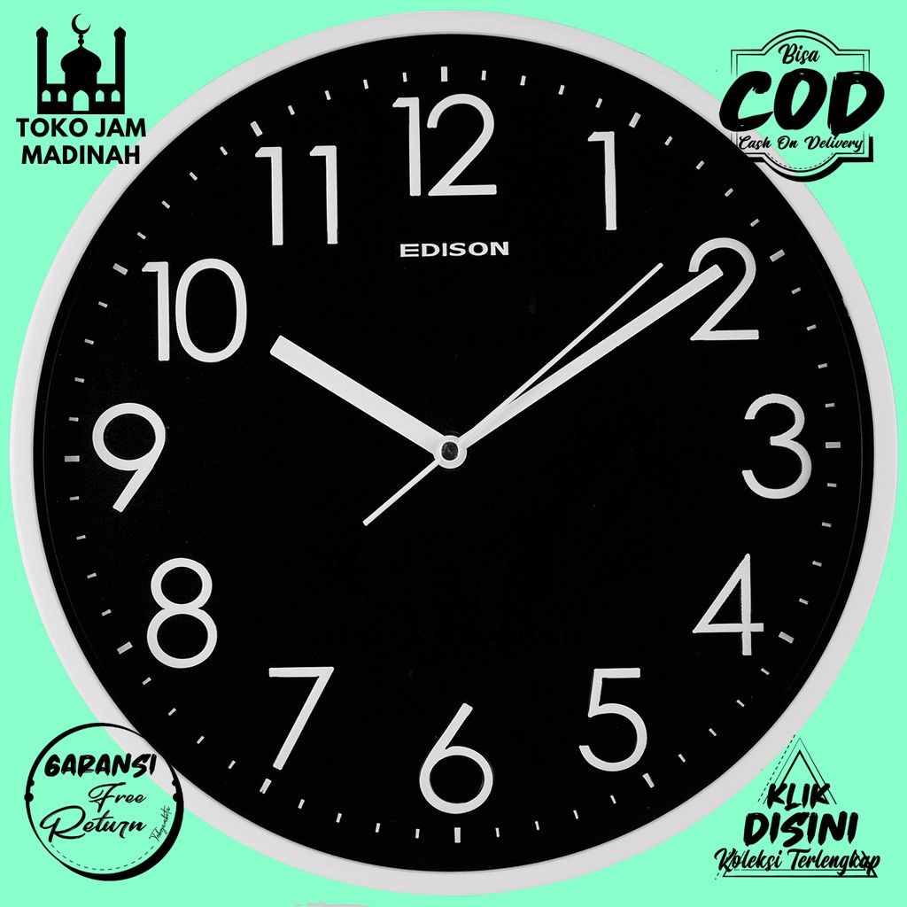 Jam Dinding Quartz Minimalis Murah Edison Edw290t5 Biru Muda Biru Tosca Hiasan Rumah Lucu Shopee Indonesia