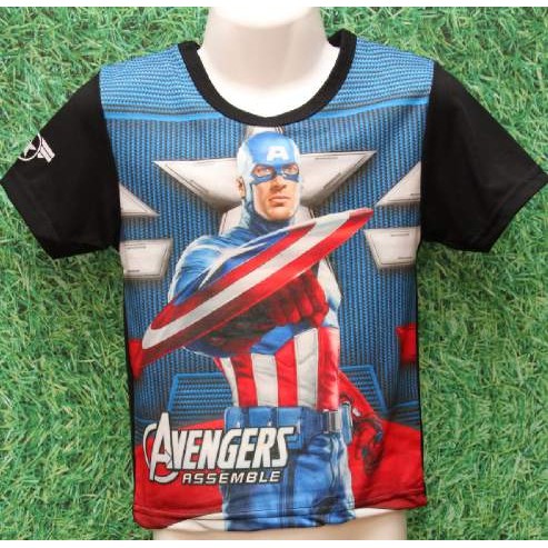 553 captain america 2421/kaos/baju/anak laki/kado/printing/t-shirt/furo/murah/hadiah/lucu