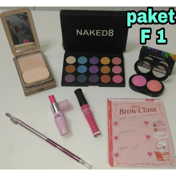 SALE Paket kosmetik F / eyeshadow / mascara / wardah / blush on / bedak ORI TERMURAH