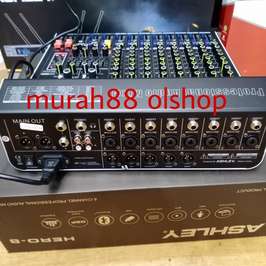 MIXER ASHLEY HERO-8 HERO8 HERO 8 / 8 CHANNEL ORIGINAL ASHLEY