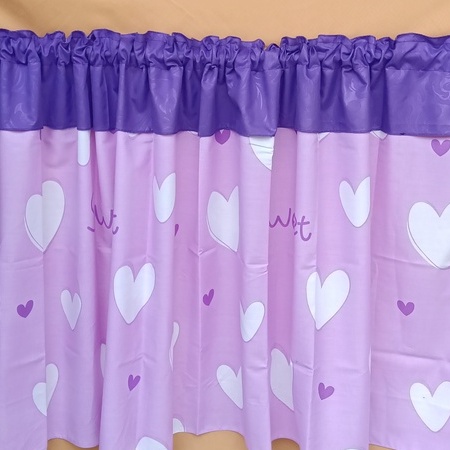 Gorden Kolong Dapur Princess Sweetie Love Ungu/ Gorden Custom/ Gorden Jendela