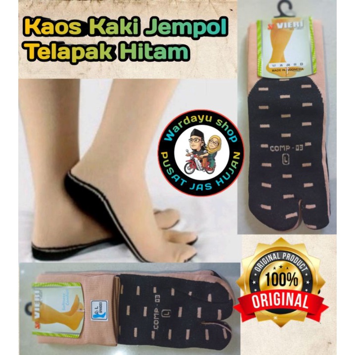 Kaos Kaki Jempol Telapak Hitam Muslimah Setengah Betis Tebal / Kaus Kaki Jempol Wanita  Dewasa Remaja Kerja Kantor lembut Adem Murah Harga grosir Anti Bakteri berkualitas Terbaik