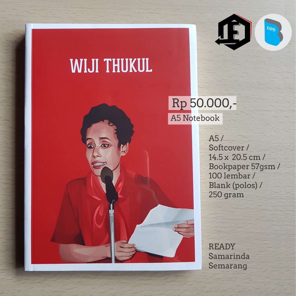 

[57 gsm] A5 Notebook Wiji Thukul Buku Catatan Jurnal Tokoh Penulis Sastra Bookpaper