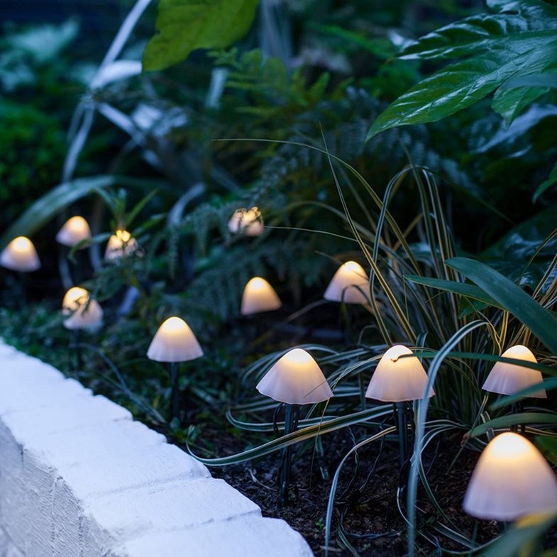 Lampu Taman Solar bentuk Jamur Mushroom garden light Tenaga Surya Otomatis Nyala Kebun LED