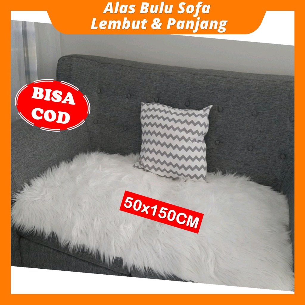 Alas Bulu Sofa Kursi Ukuran 50x150cm Korea Russian Fur Bahan Bulu Premium Super Lembut Tidak Rontok