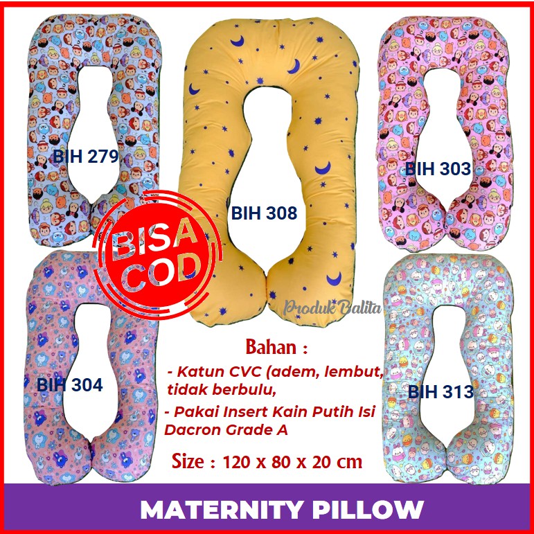 Jual Bantal Ibu Hamil Karakter Banyak Motif Bahan Katun Maternitypillow