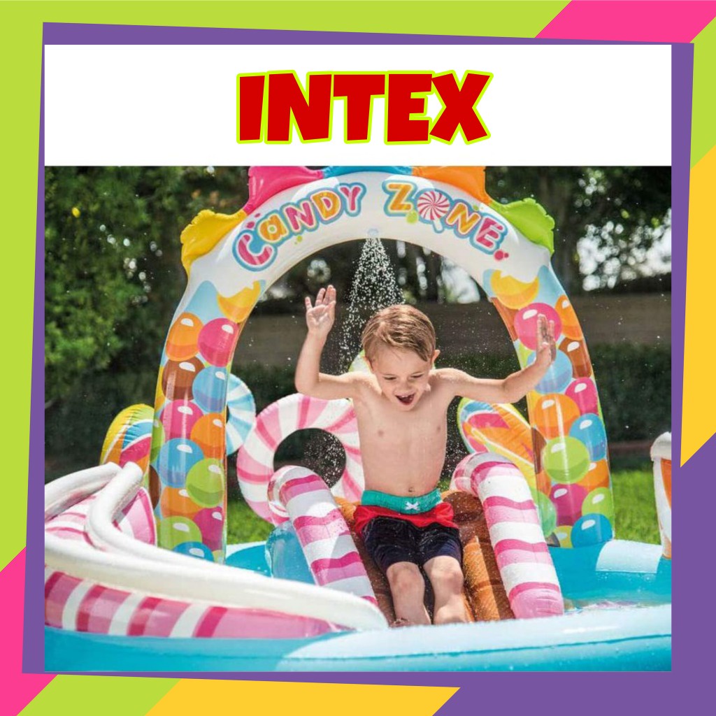 1363 / Kolam renang INTEX anak fantastic candy zone play center seluncur perosotan 57149