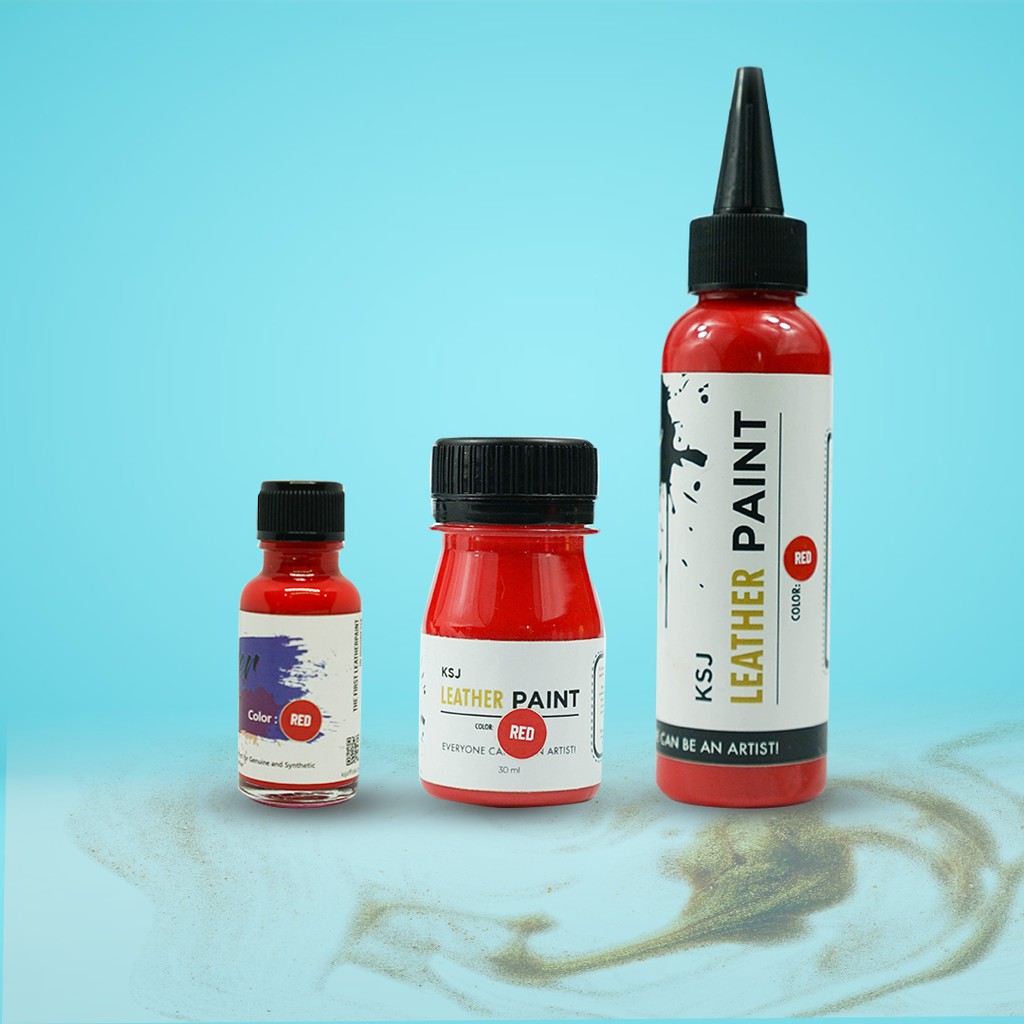 Cat Sepatu / Cat Tas  KSJ Leather Paint / Kulit / Midsole ( Pelengkap Pembersih  Sepatu )-RED