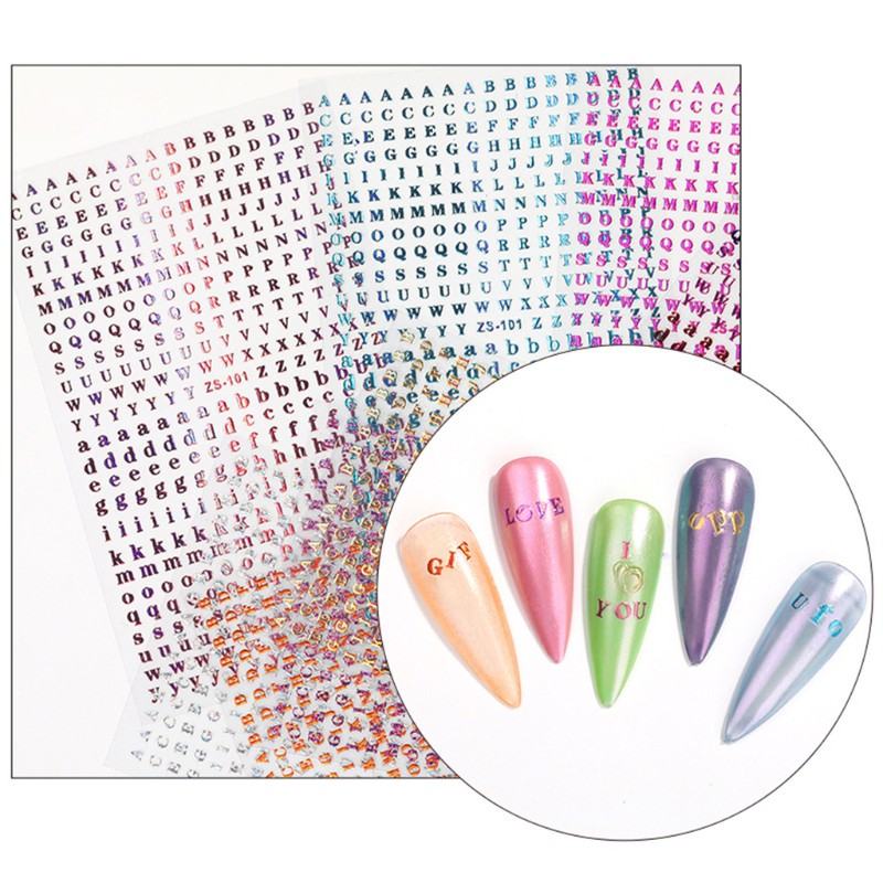 Moonlight&quot; 3D Letters Chunky Glitter Nail Art Decorative Stickers UV Epoxy Resin Fillings