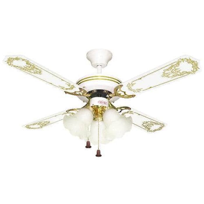 Uchida Ceiling Fan 42 inch Putih 3 Lampu CF-125EWH / Lampu Kipas Angin