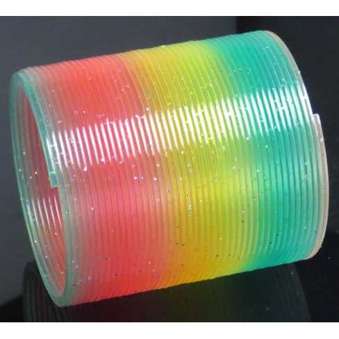 Slinky Rainbow Anti Stress SJ Mainan Slinki Plastik Penghilang Penat Pegas Per Slinky Asik Spring Pir Anak IPA Belajar Menarik