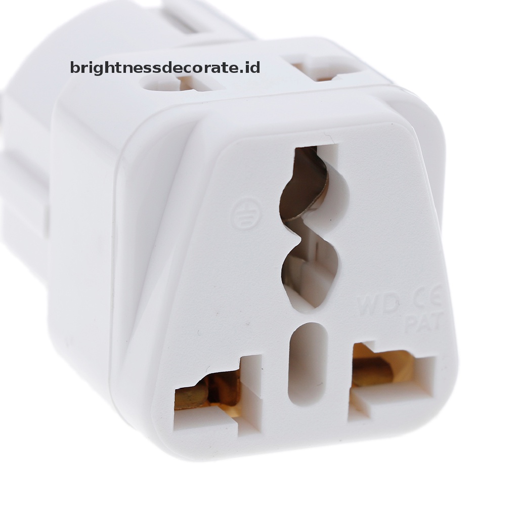 1 Ke 2 / 3 pin socket Splitter Jerman Perancis 5mm plug Ke universal UK / US / EU / AU 2 / 3 pin